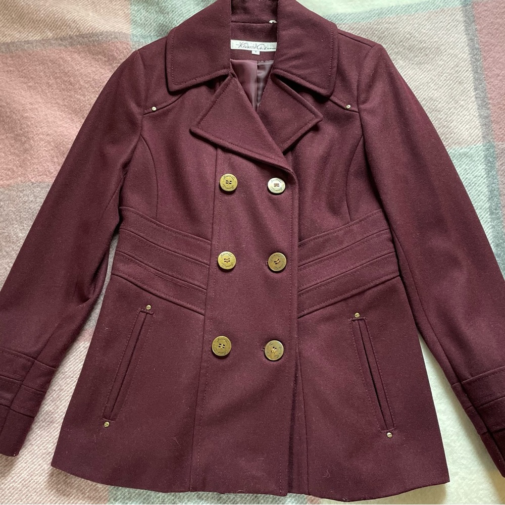 Kenneth Cole New York Women’s Burgundy Peacoat